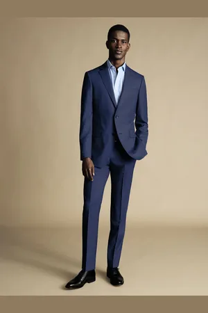 Charles Tyrwhitt Slim Fit Sharkskin Ultimate Performance Jakkesæt: Jakke50 Regular (UK 40 R)