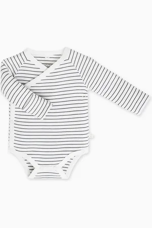 Mori Organic Cotton & Bamboo Long Sleeve Kimono Bodysuit12 - 18 måneder (80 - 86cm)