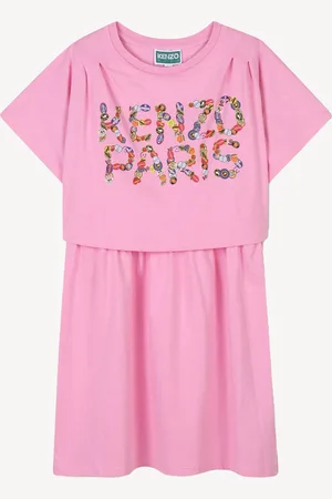 Kenzo Pink Short Sleeve Fruit Logo T-Shirt Dress4 år (104cm)