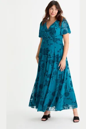 Scarlett & Jo Isabelle Chinoise Flock Angel Sleeve Maxikjole44