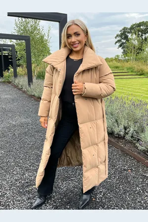 Ax Paris Cream Biscuit Long Line Belted Padded Coat38