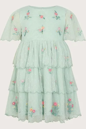 Monsoon Floral Embroidered Tiered Tulle Dress4 år (104cm)