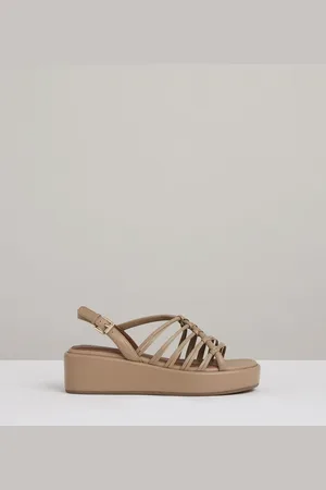 Reiss Lana Leather Knot Strappy Platform Sandals