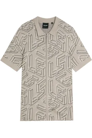 Lyle & Scott Emblem Double Knit Zip Through ShirtSmall