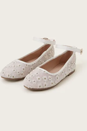Monsoon Daisy Embroidered Mesh Ballet Flatsuk10eu28