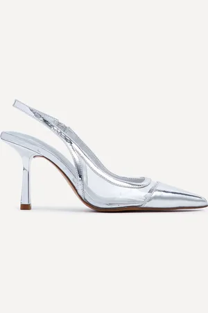 Linzi Shyla Perspex Sling Back Court Style Heel Sandals