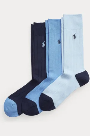 Ralph Lauren Ribbed Crew Soft 100% Cotton Socks 3 Packonesize