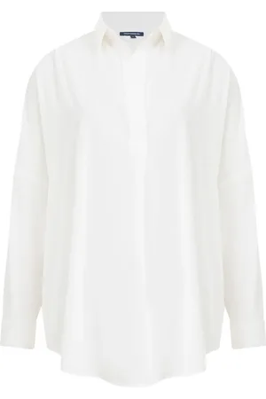 French Connection Rhodes Genbrugs Crepe Popover BluseXS