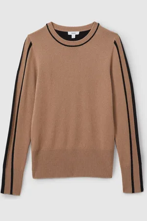 Reiss Annie Wool Blend Colourblock Crew Neck Jumper with CashmereL