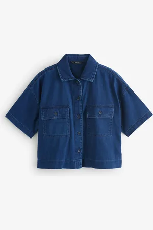 Next Letvægts Boxy 100% Bomuld Denim Skjorter48