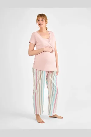 JoJo Maman Bébé Stripe Maternity and Nursing Pyjamas Setmedium