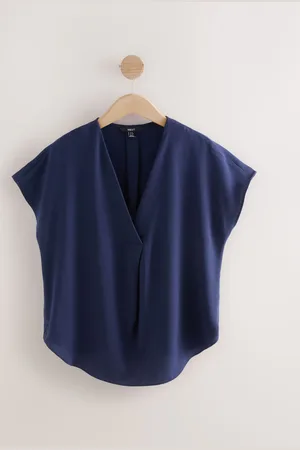 Next Relaxed Fit Kortærmet Overhead V-hals Bluse