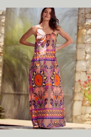 Next Maxi Længde Trapeze Form Ruched Neckline Tynd Vest Strap KjoleM Reg