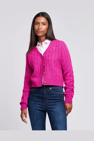 U.S. Polo Assn. U. S. Polo Assn Womens Cable Knit CardiganM