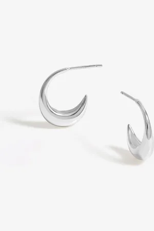 Simply Silver 925 Polished Curved Hoop Earringsen