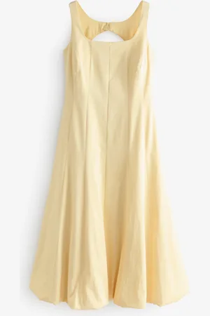 Next Square Neck Puff Hem Midi Dress40høj