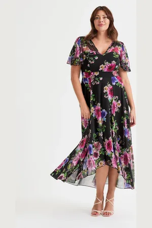 Scarlett & Jo Tilly Tryk Angel Sleeve Sweetheart Kjole44