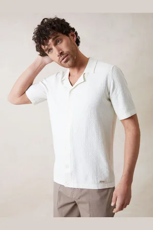 Threadbare Textured Revere Collar Knitted ShirtMiddel