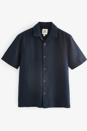 Next 100% Cotton Textured Waffle Short Sleeve Shirt4XL