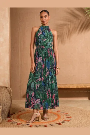 Love & Roses Mesh Halterneck Maxi Dress36