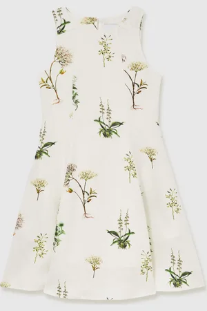 Reiss Elise NYBG Linen Floral Flared Dress128134cm