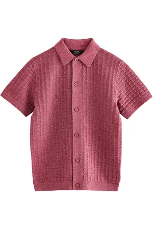 Next Short Sleeve Knitted Button Through 100% Cotton Polo Shirt (3-16yrs)166168cm