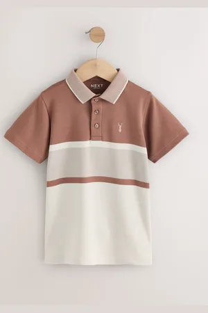Next Ensfarvet Stribet Kortærmet 100% Cotton Polo-skjorter (3-16år)140146cm