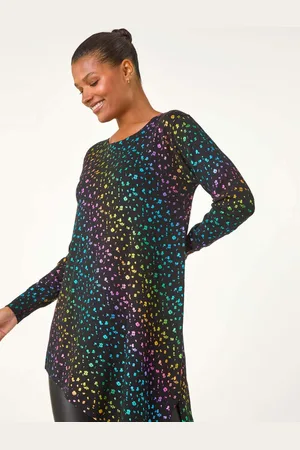 Roman Asymmetrical Foil Print Tunic40