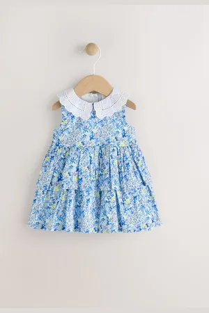 Next Baby Frill Collar Tiered 100% Cotton Dress (0mths-2yrs)12 - 18 måneder (80 - 86cm)