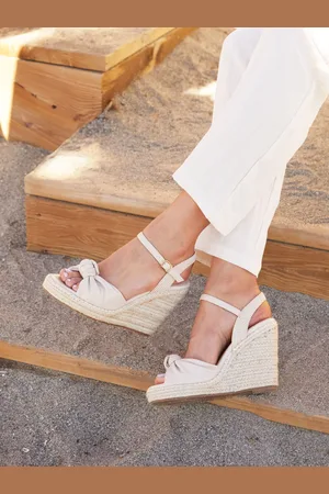 Linzi Rio Rope Platform Wedge Espadrille With Knotted Front Strap