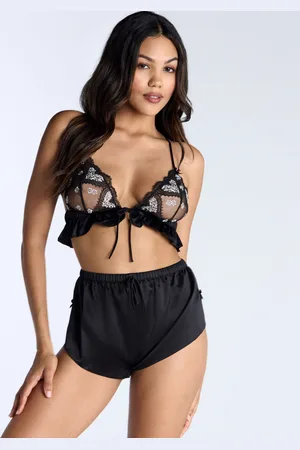 Boux Avenue Black Amore Embroidery Bralette & Shorts Set38