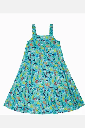 Frugi Womens Blue Alani Midi Dress104110cm