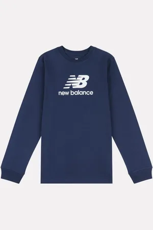 New Balance Boys 100% Cotton Stacked Logo Long Sleeve T-Shirt14 - 15 år (164 - 170cm)