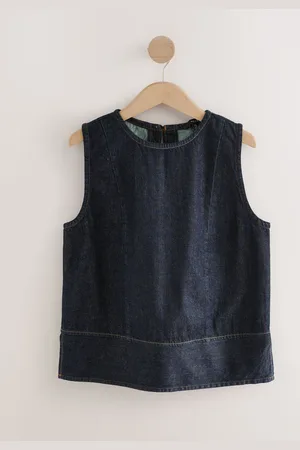 Next Fuller Bust Round Neck Denim 100% Cotton Shell Top