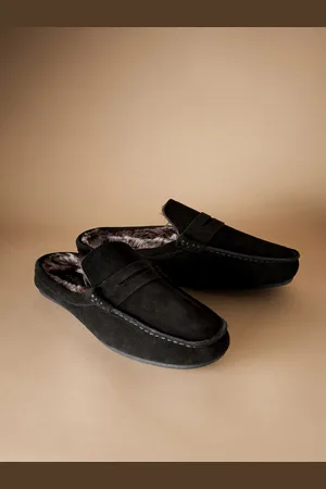 Next Faux Fur Lined Moccasin Mule Slippers