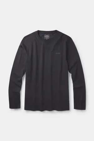Aubin Camblesforth Long Sleeve Black 100% Cotton T-Shirtmedium