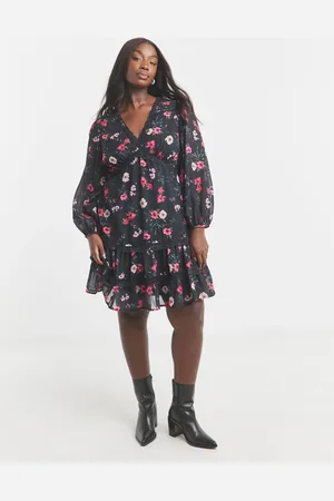 Simply Be Georgette Lace Trim Skater Dress52