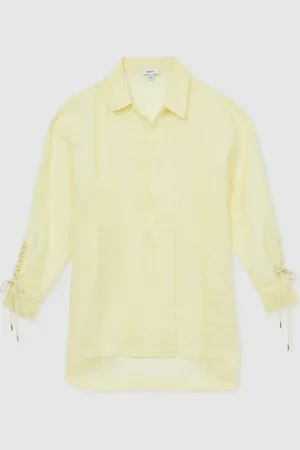 Reiss Talia Ramie Open-Collar Kaftan Shirtlarge