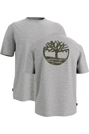 Timberland Grey 100% økologisk bomuld Kennebec River Back Camo Tree Logo Kortærmet T-shirt2X-Large