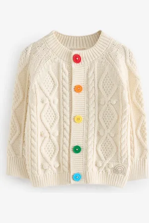 Little Bird Knitted Cable 100% Cotton Cardigan9 - 10 år (134 - 140cm)