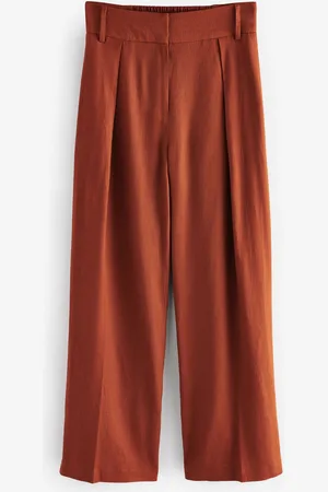 Next Elastic Back Wide Leg Trousers With Linen36