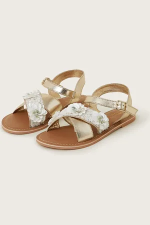 Monsoon Flower Embellished Metallic Sandalsuk8eu255