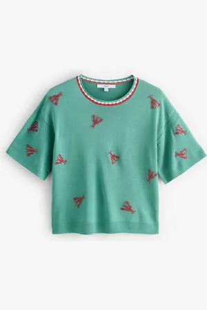 Next Kortærmet Rund hals T-shirt Med HørStor Almindelig