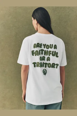 Next Official The Traitors License "Are you a Faithful or a Traitor?" Relaxed Fit Graphic T-Shirtmedium