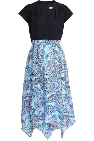 Gina Bacconi Blue Charlotte Handkerchief Skirt Dress50