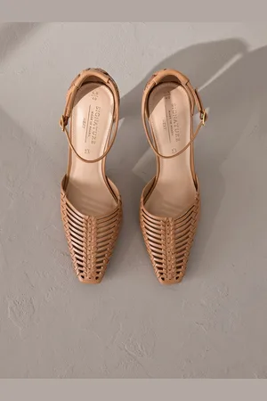 Next Signature Premium Leather Weave Point Toe Heels