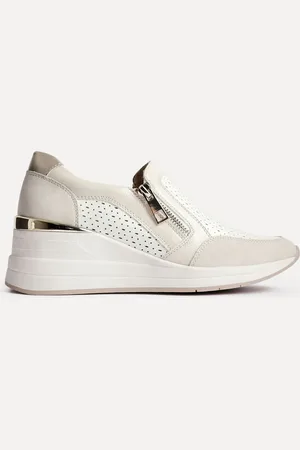Linzi Madison Slip On Platform Trainer With Zipper Detailseu39