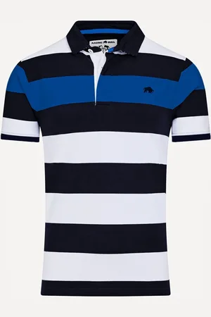 Raging Bull Blue Classic Jersey Contrast Panel Polo ShirtM