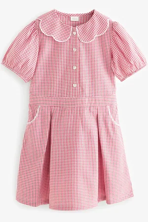 Next Cotton Rich Scalloped Collar Gingham School Dress (3-14yrs)4 år (104cm)