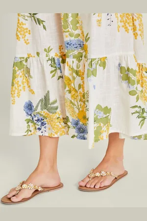 Accessorize Diamante Flower Flip Flop Sandals